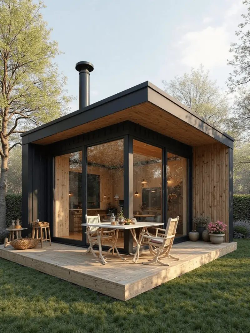 Casa Passivhaus compacta con aislamiento continuo y alta eficiencia energética